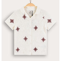 Melange Boys Crochet Knit Top