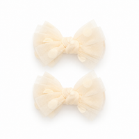 2 PK Tulle Polka Dot Mini Bow Clip