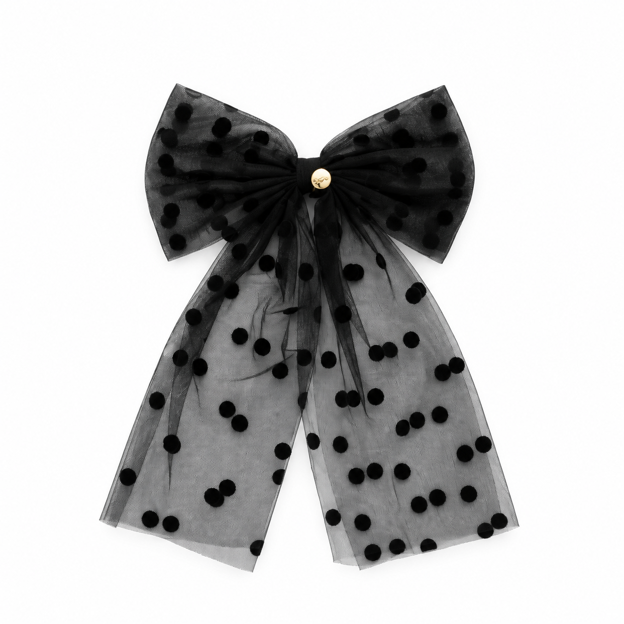Nana Tulle Polka Dot Bow Clip