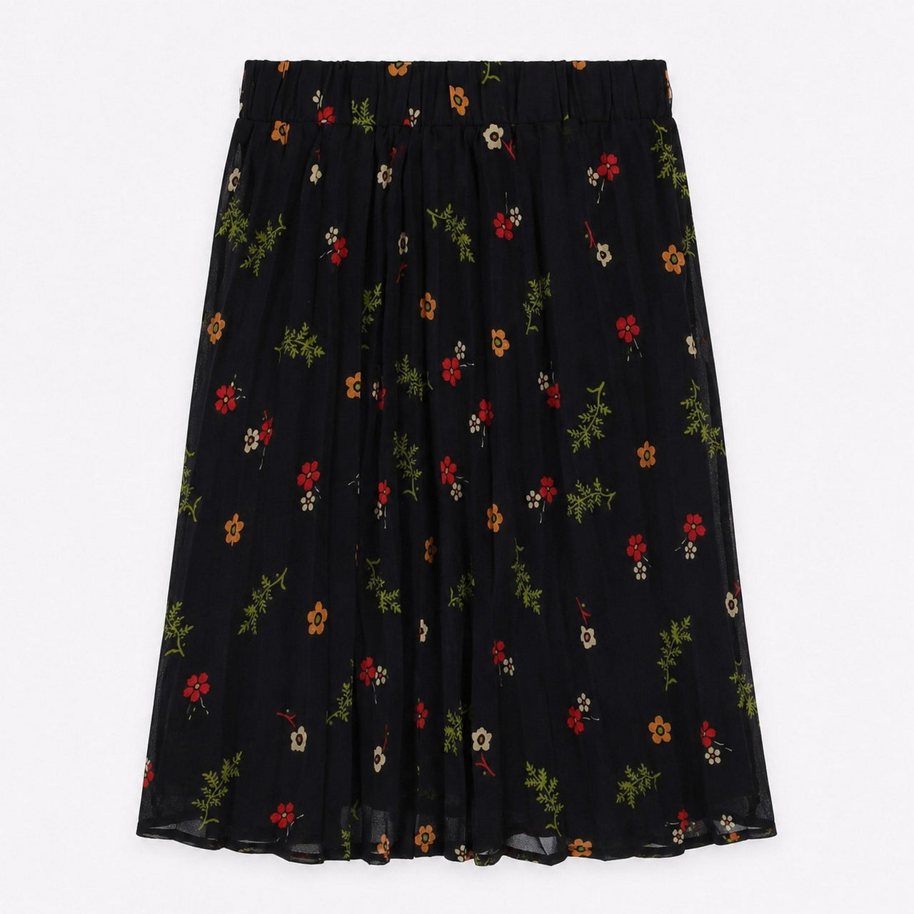 Girls Printed Pleated Skirt