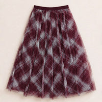 Checkered Mesh Skirt