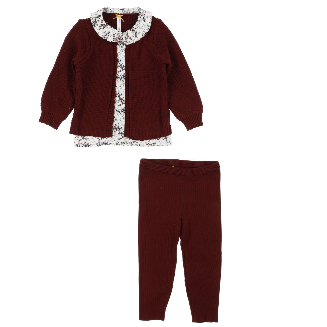 Floral Knit Cardigan Set