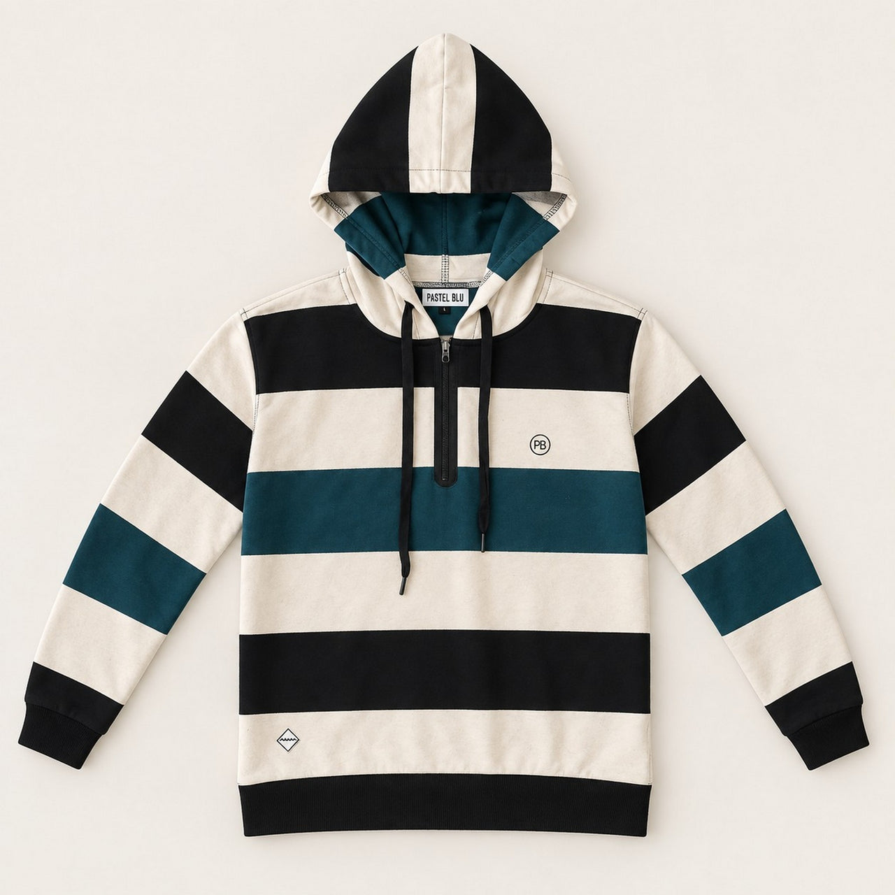 French Terry Striped Hoodie
