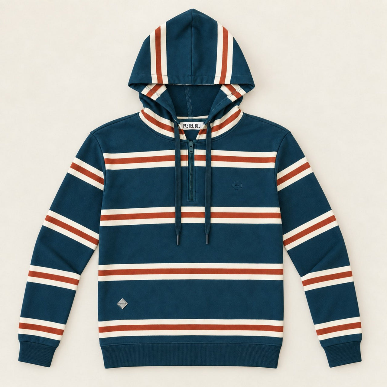 French Terry Striped Hoodie