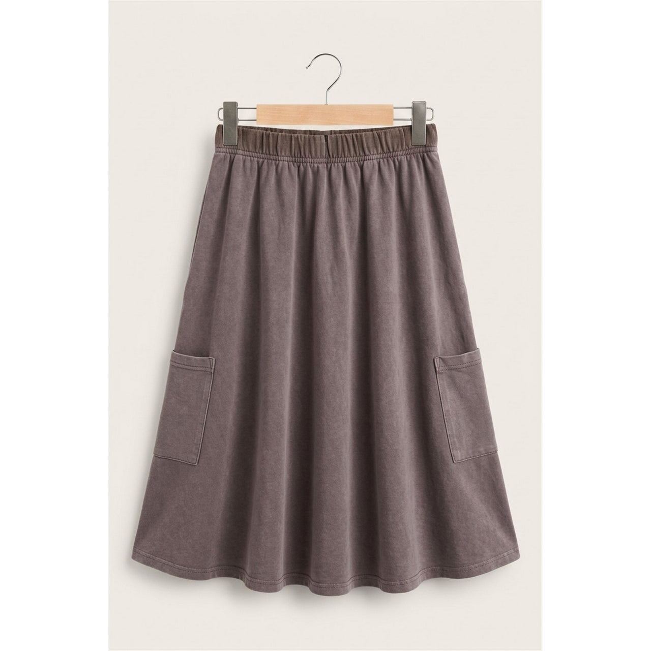 Midi Washed French Terry Skirt