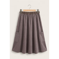 Midi Washed French Terry Skirt