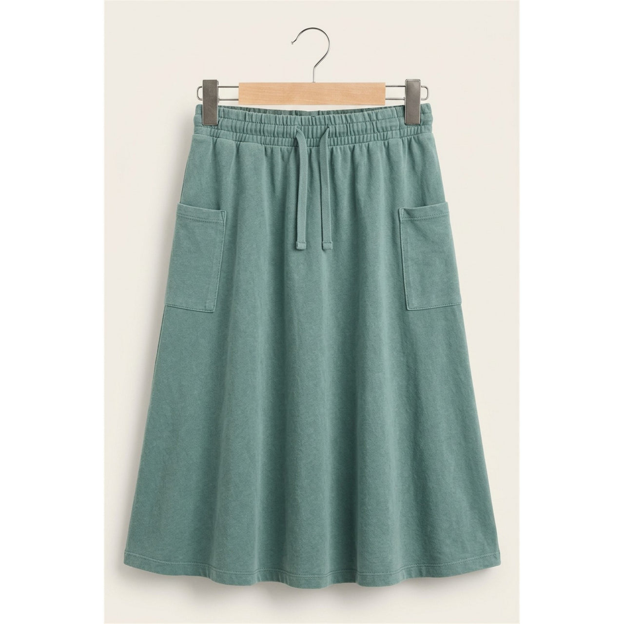 Midi Washed French Terry Skirt