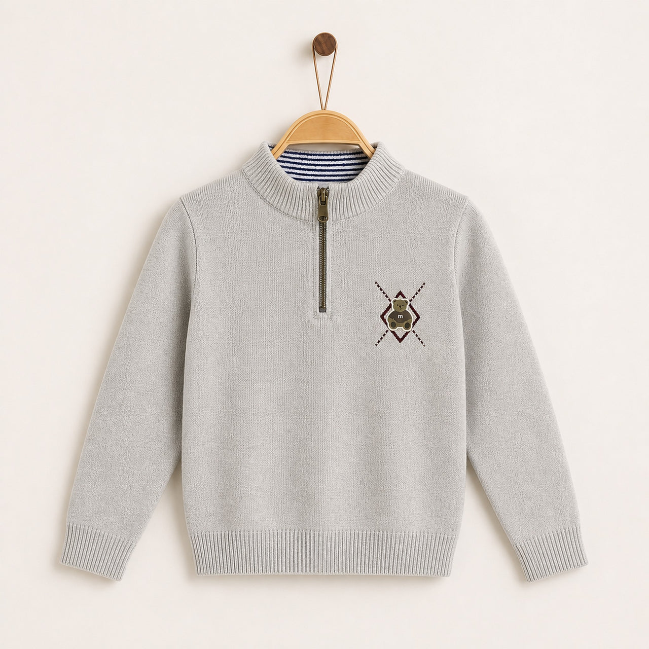 Melange Boys Teddy Knit Sweater