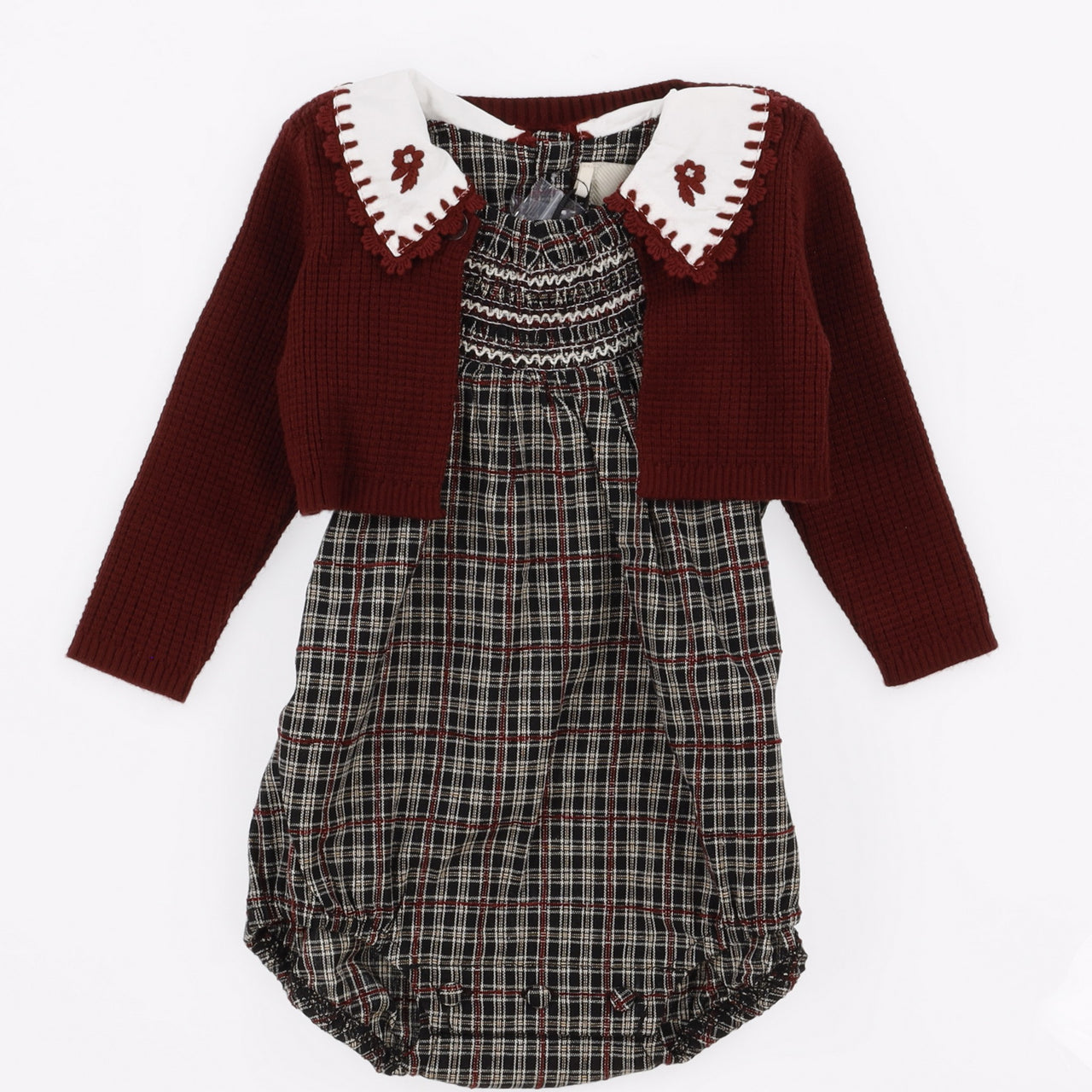 Melange Rowan Checkered Romper Set/ Dress
