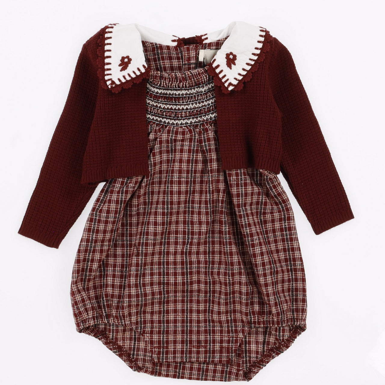 Melange Rowan Checkered Romper Set/ Dress