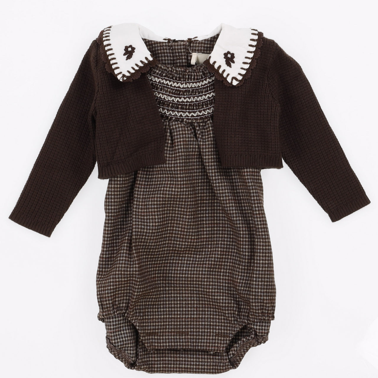 Melange Rowan Checkered Romper Set/ Dress