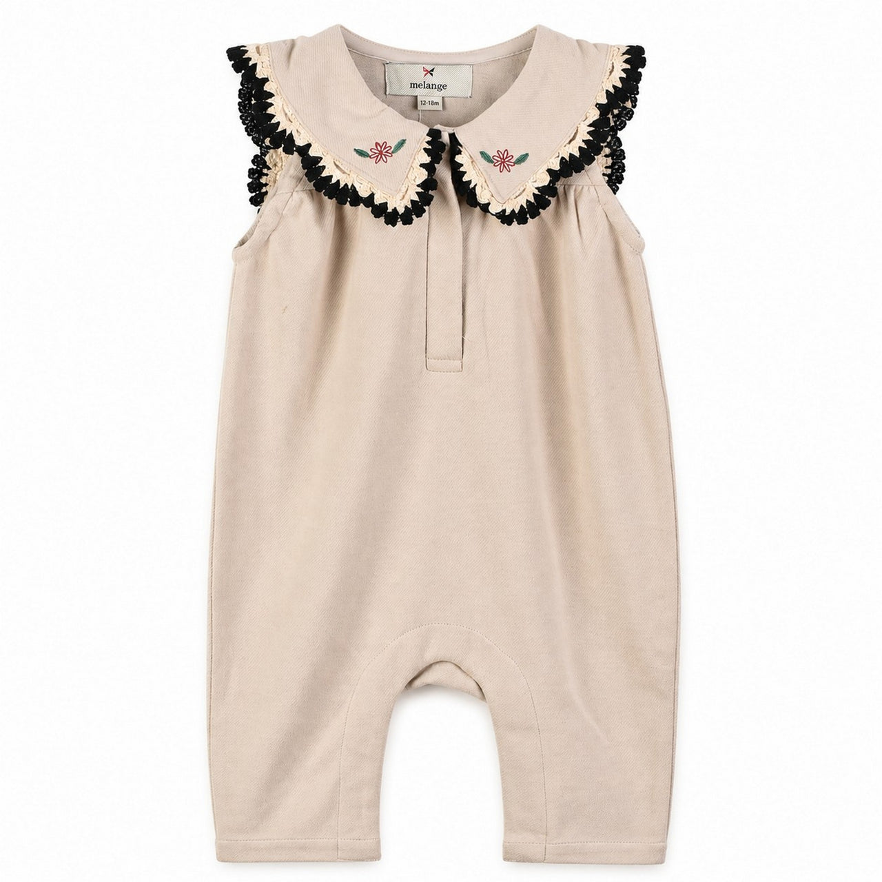 Melange Sailor Collar Stretchie