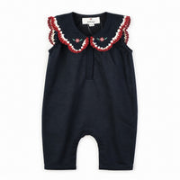 Melange Sailor Collar Stretchie