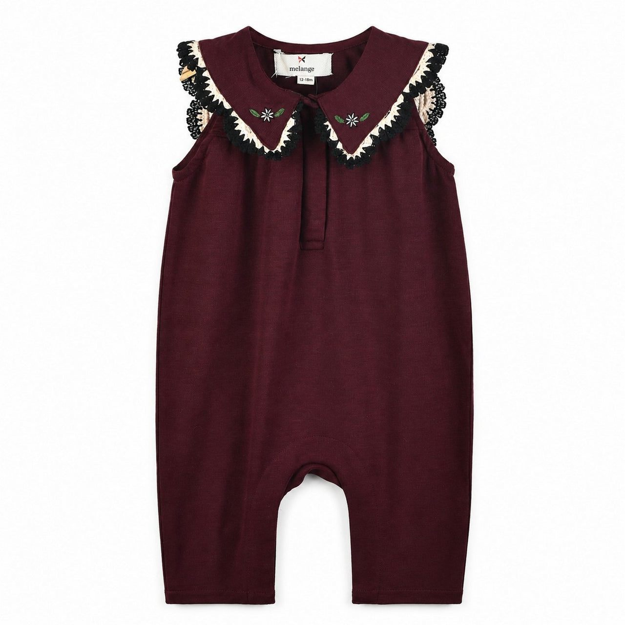 Melange Sailor Collar Stretchie