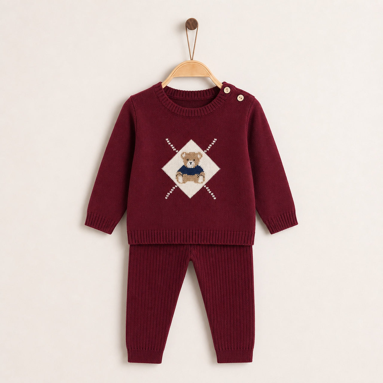 Melange Baby Teddy Knit Set