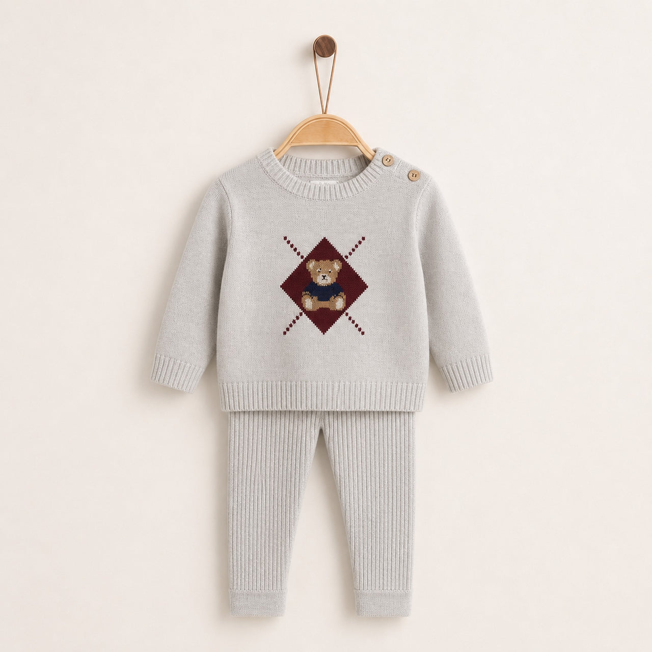 Melange Baby Teddy Knit Set