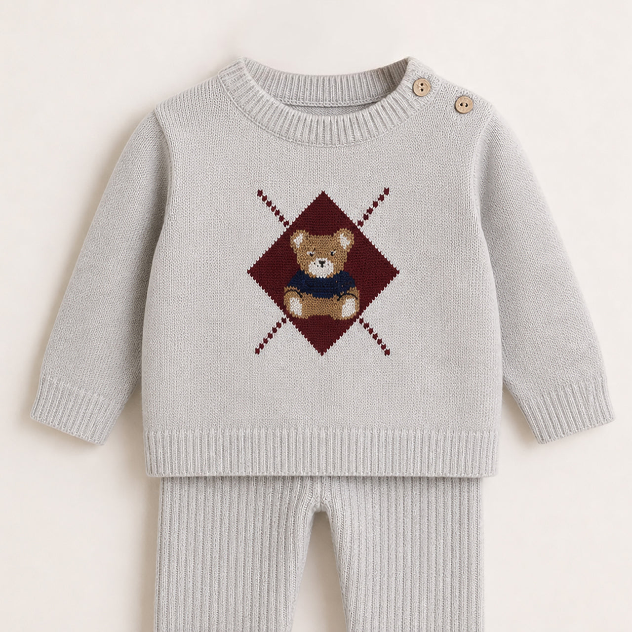 Melange Baby Teddy Knit Set