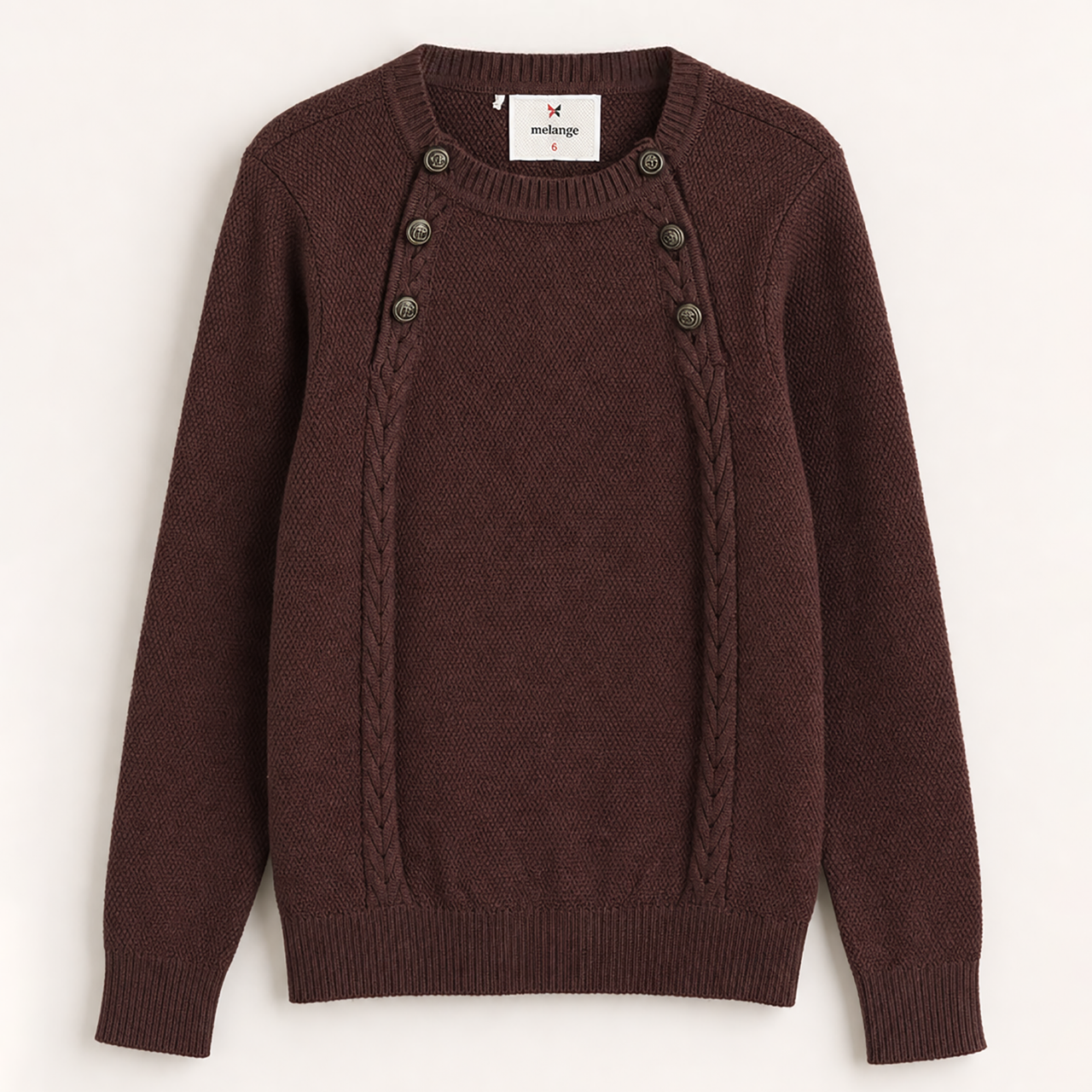 Melange Button Sweater