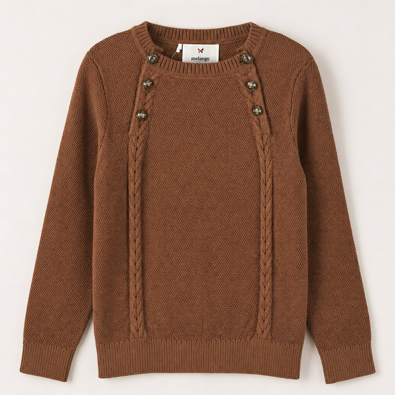 Melange Button Sweater