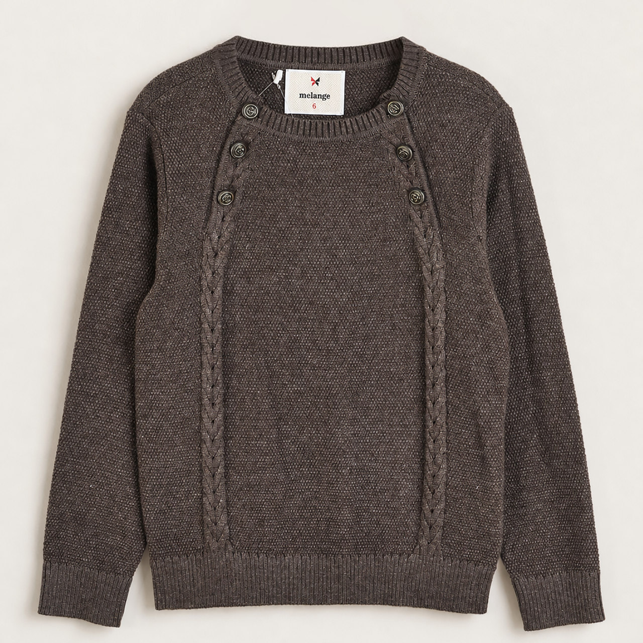 Melange Button Sweater
