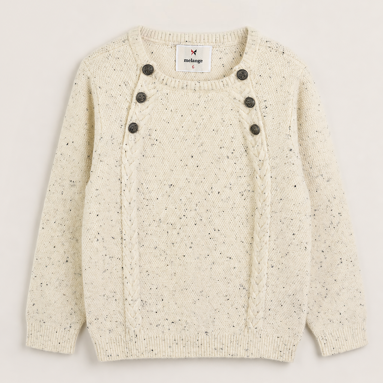 Melange Button Sweater