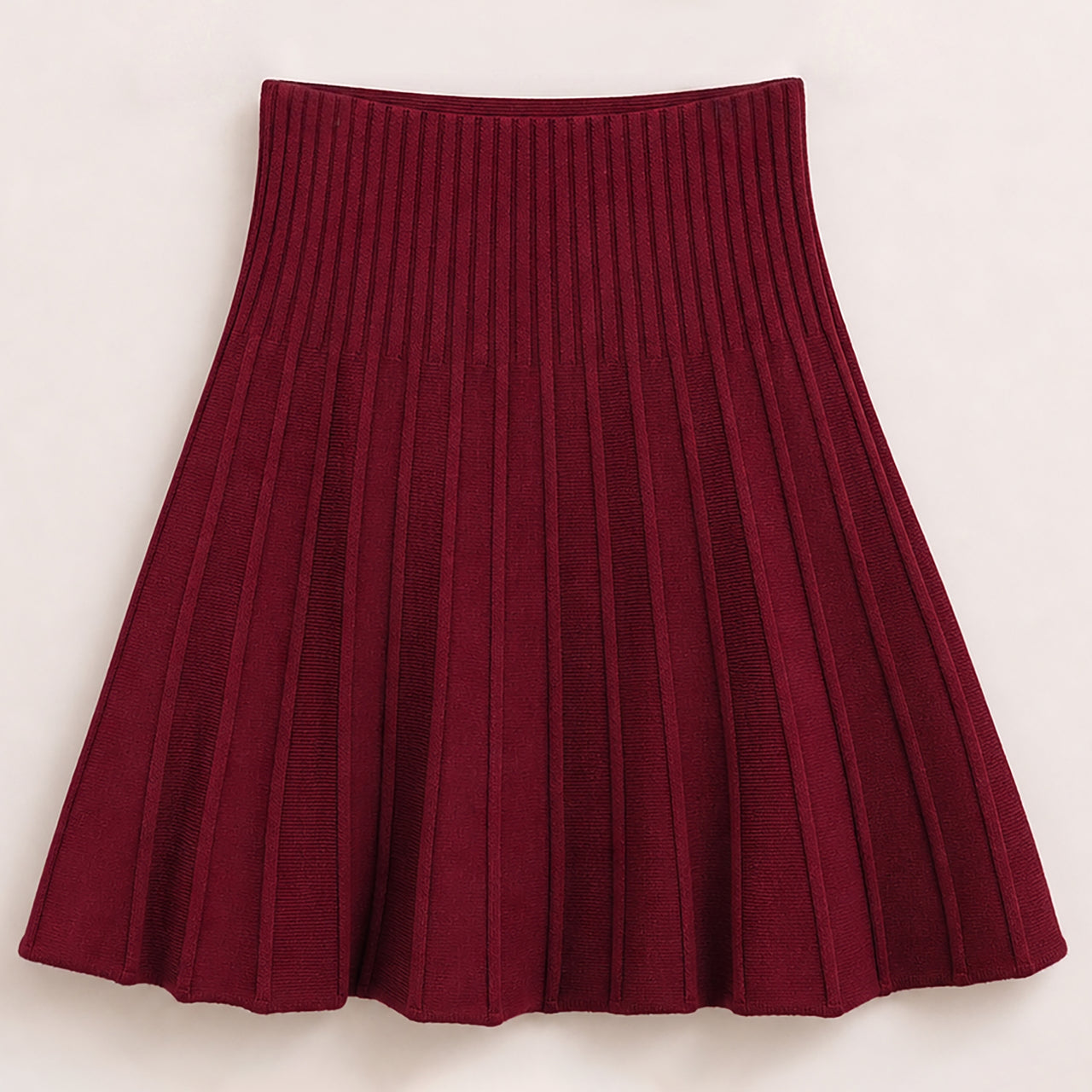 Melange Pleated Knit Skirt