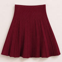 Melange Pleated Knit Skirt