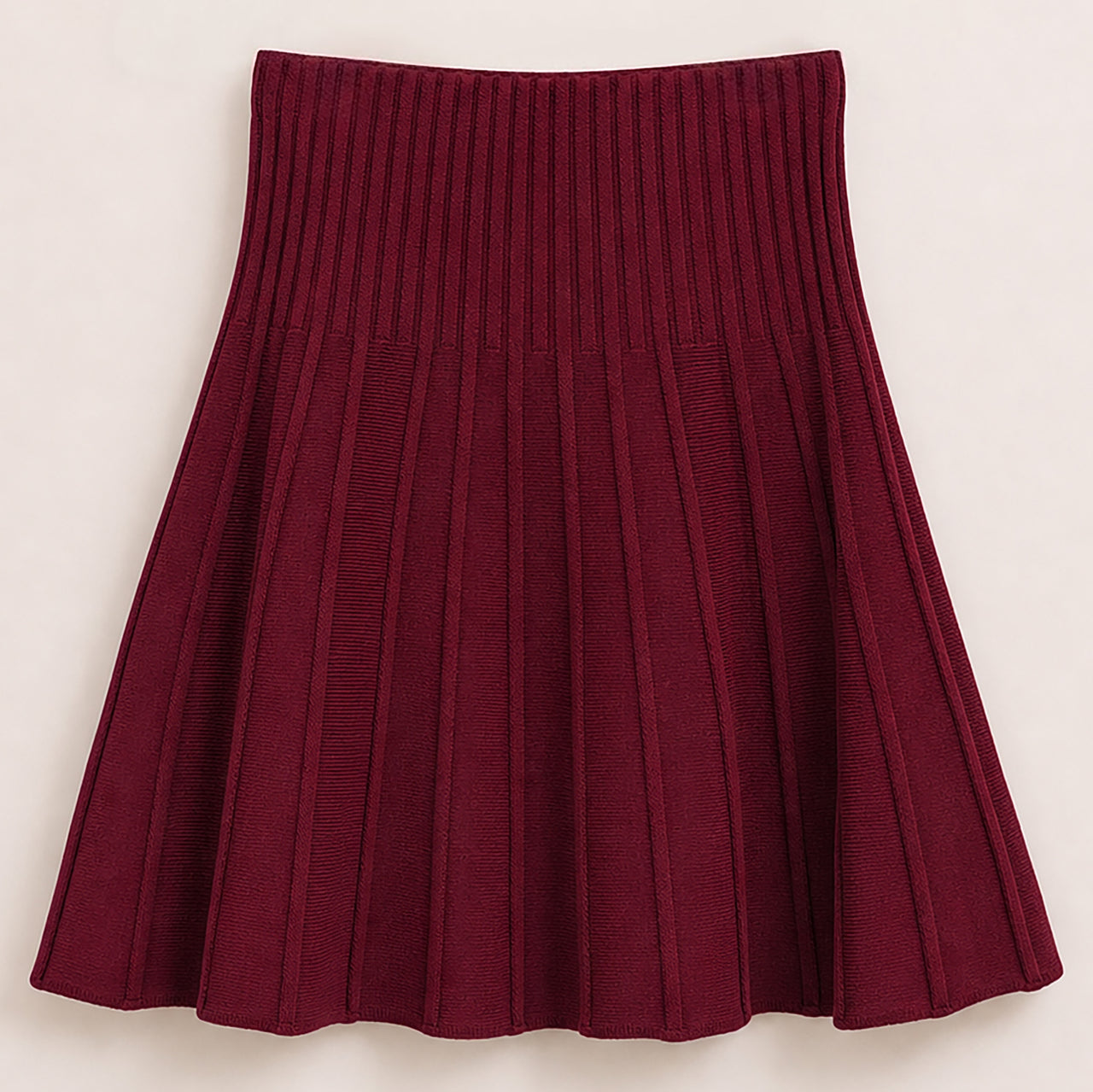 Melange Pleated Knit Skirt