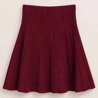 Melange Pleated Knit Skirt