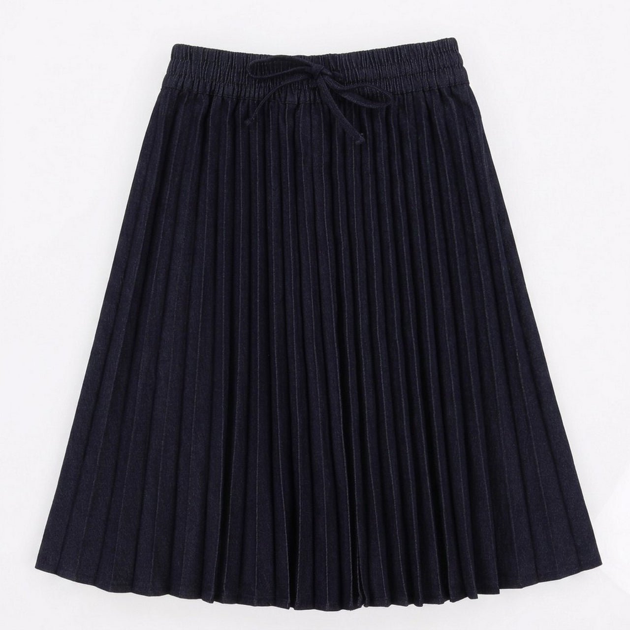 Melange Accordion  Jeans Skirt