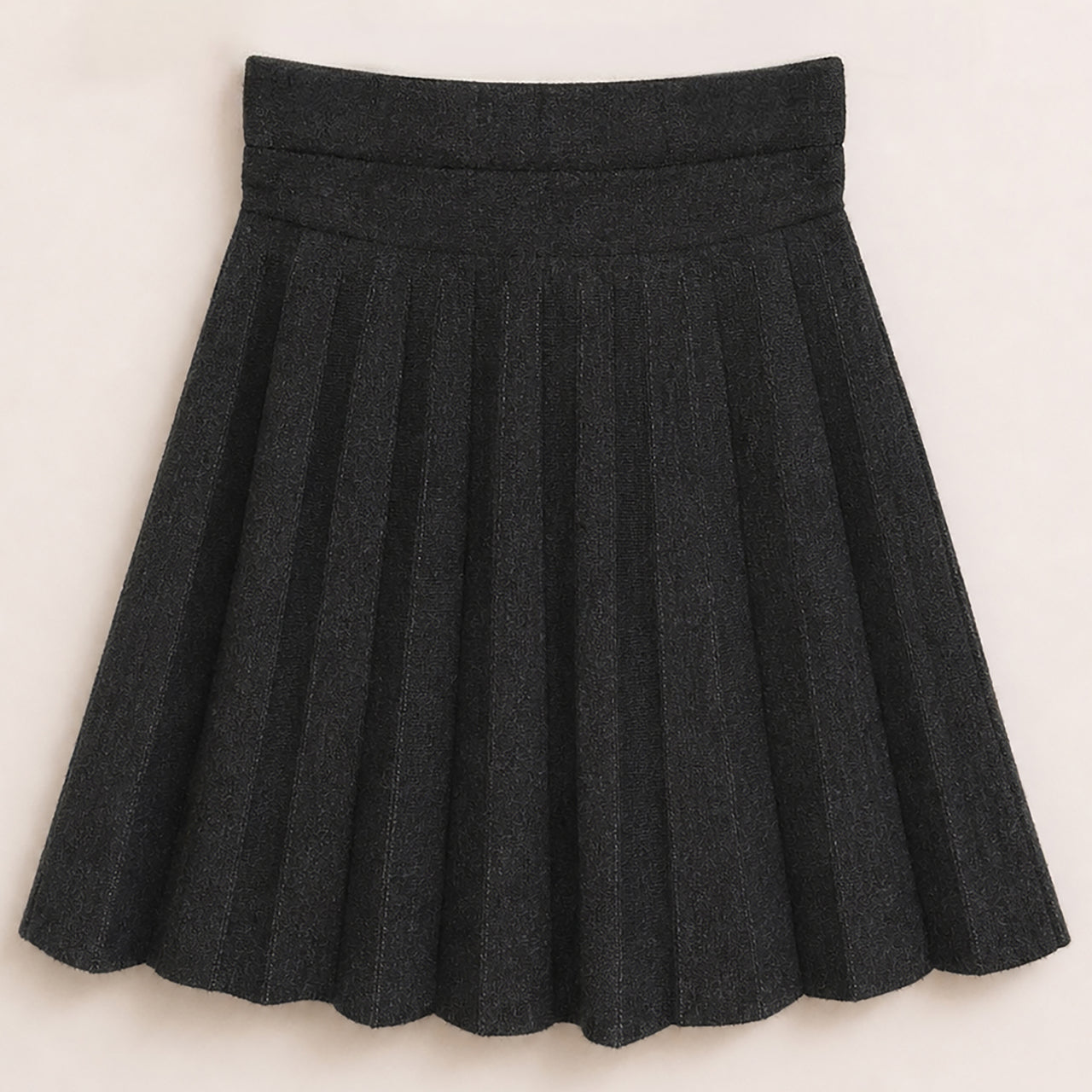 Pleated Knit Skirt
