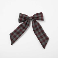 Wool Checks Bow Clip