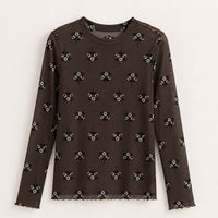 Melange Mesh Printed Shirt