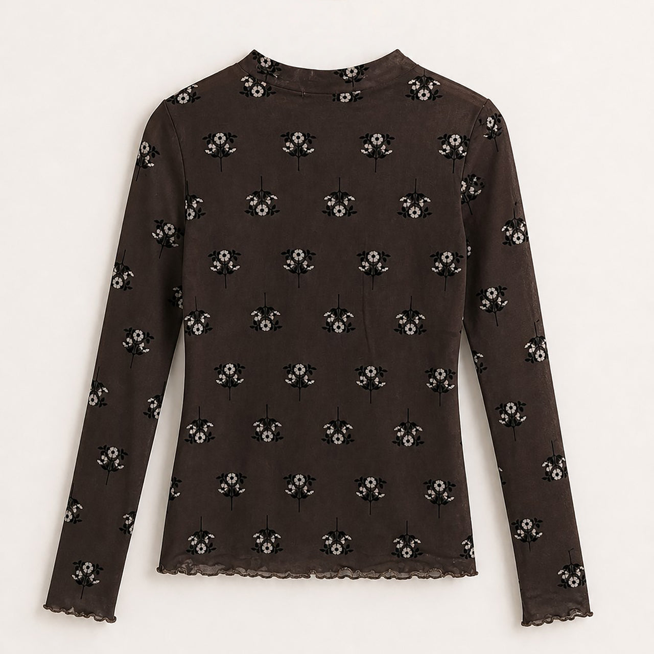 Melange Mesh Printed Shirt