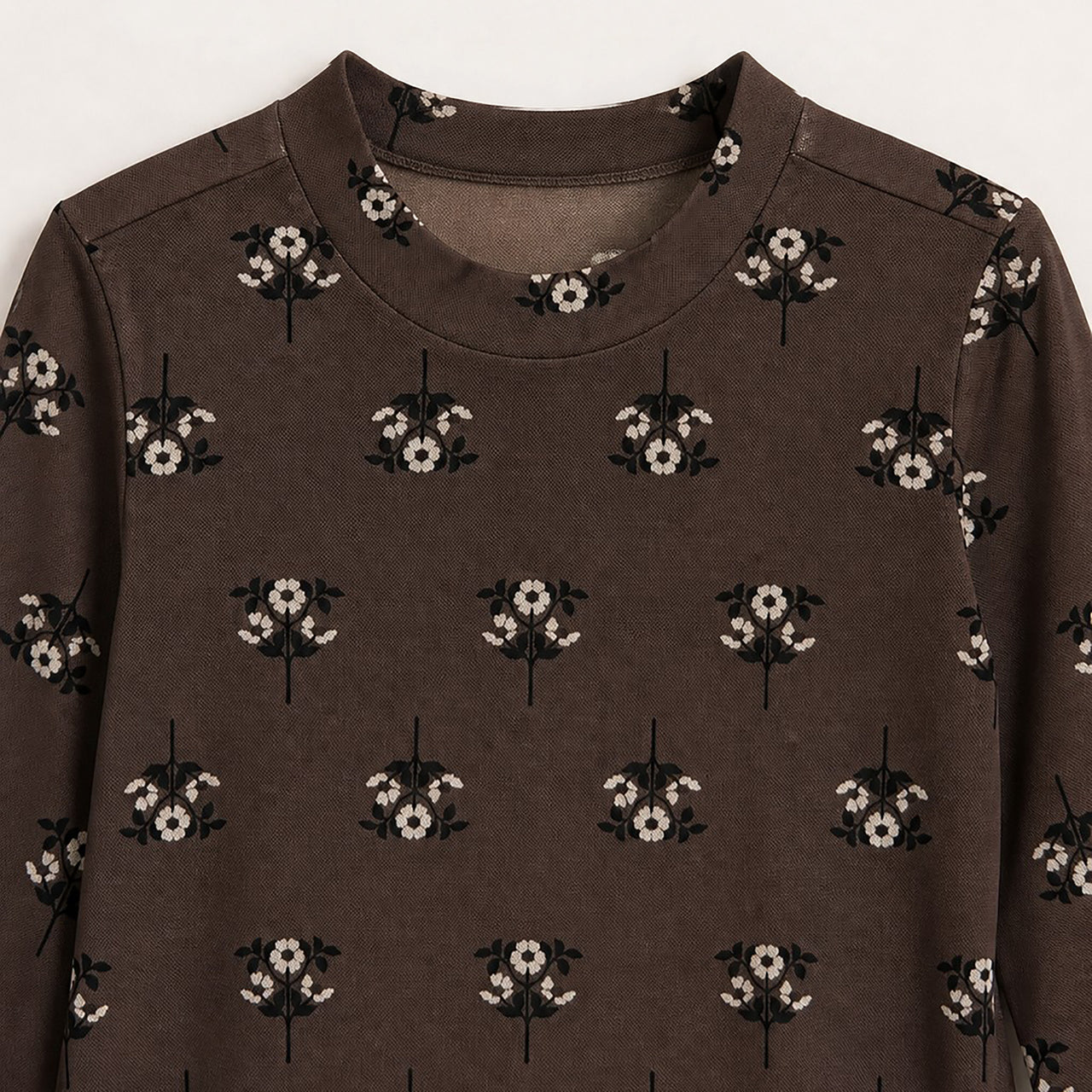 Melange Mesh Printed Shirt