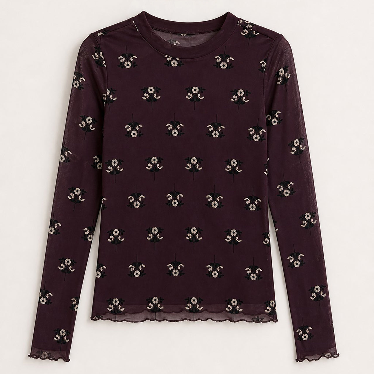 Melange Mesh Printed Shirt