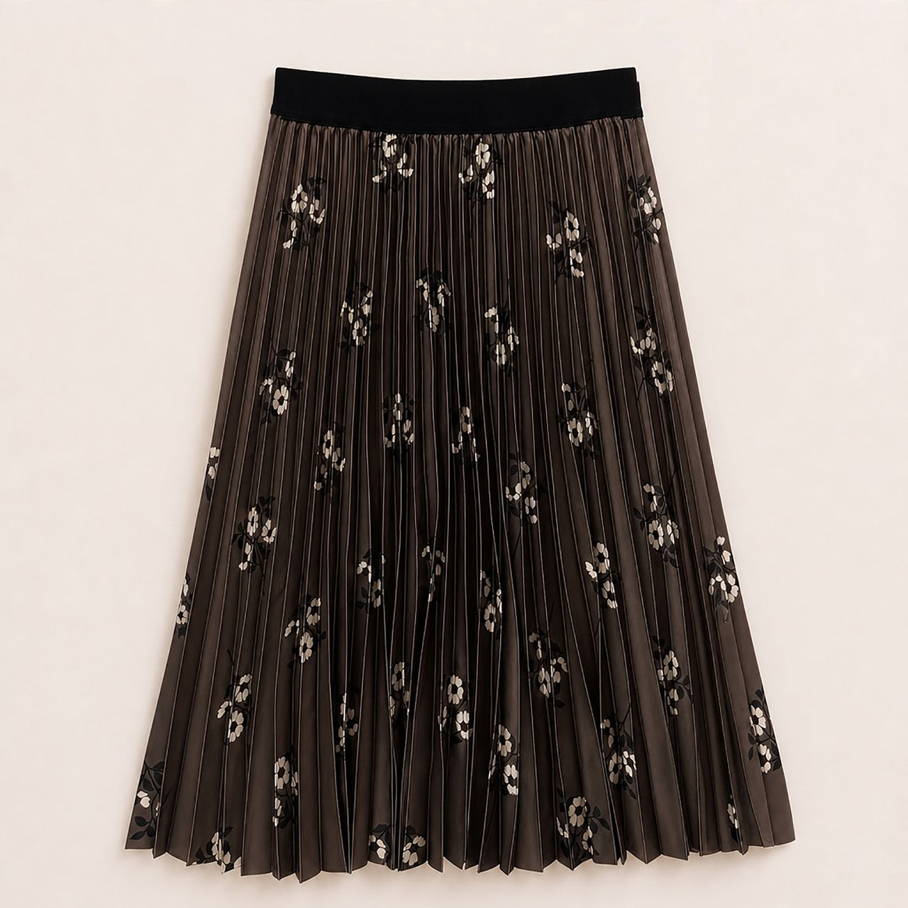 Melange Printed Pleated Skirt