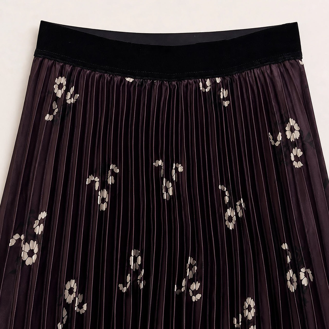 Melange Printed Pleated Skirt