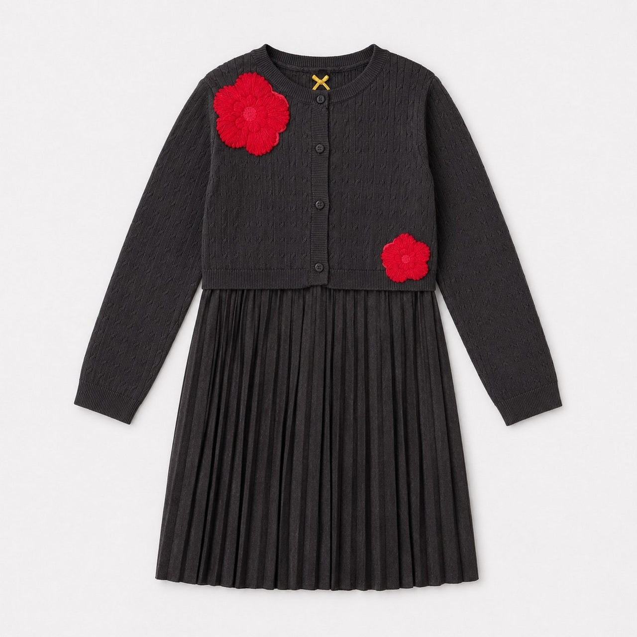 Pleated Cardigan Dress