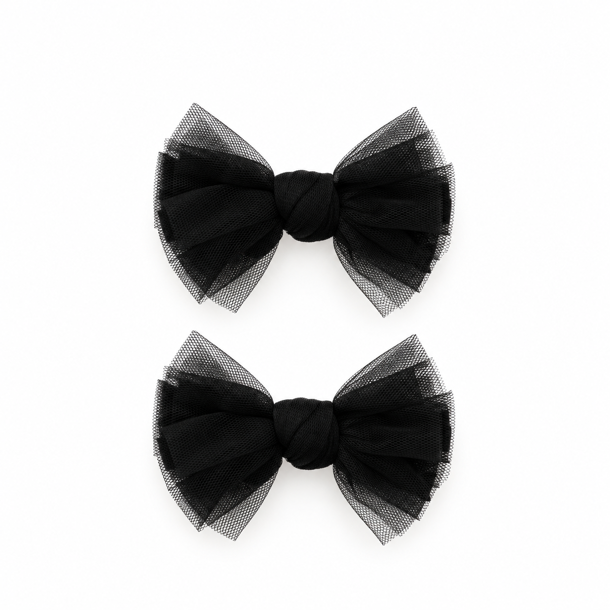 2 PK Tulle Polka Dot Mini Bow Clip