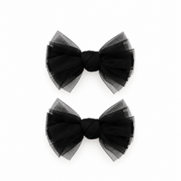 2 PK Tulle Polka Dot Mini Bow Clip