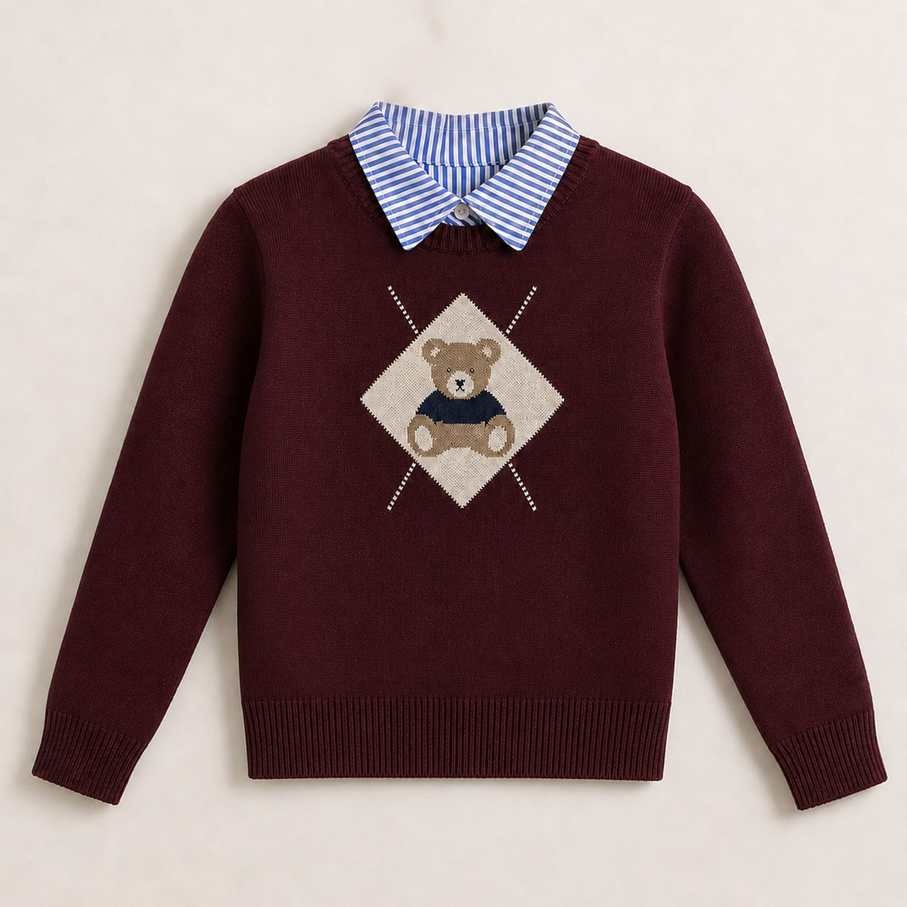 Melange Boys Teddy Knit Sweater