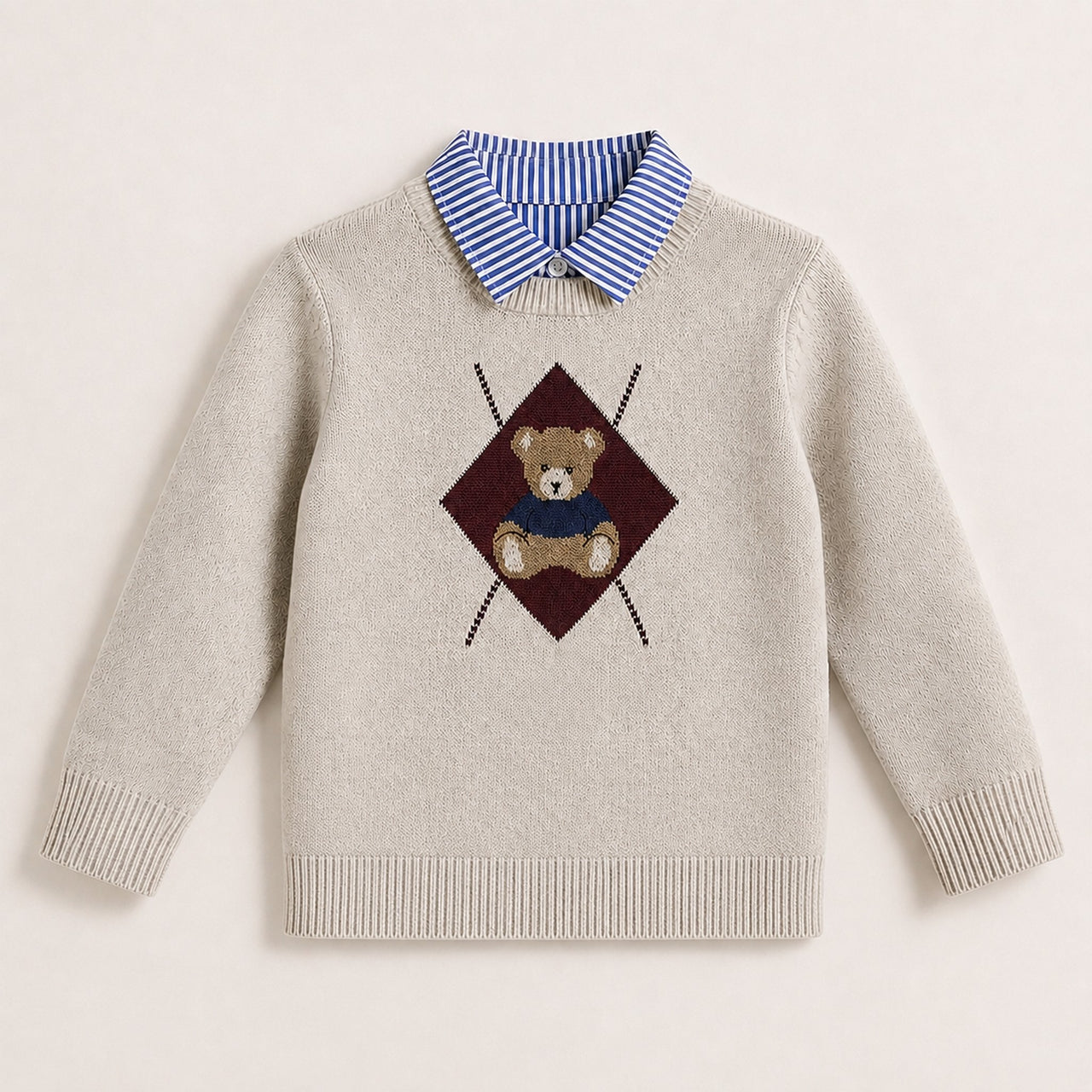 Melange Boys Teddy Knit Sweater