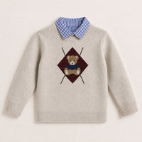 Melange Boys Teddy Knit Sweater