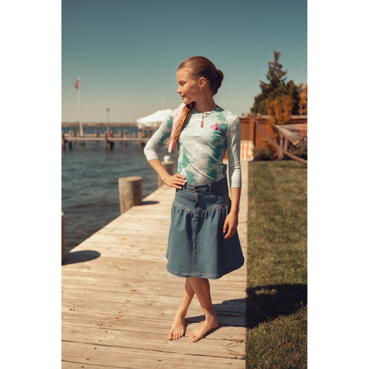 Melange Denim Skirt