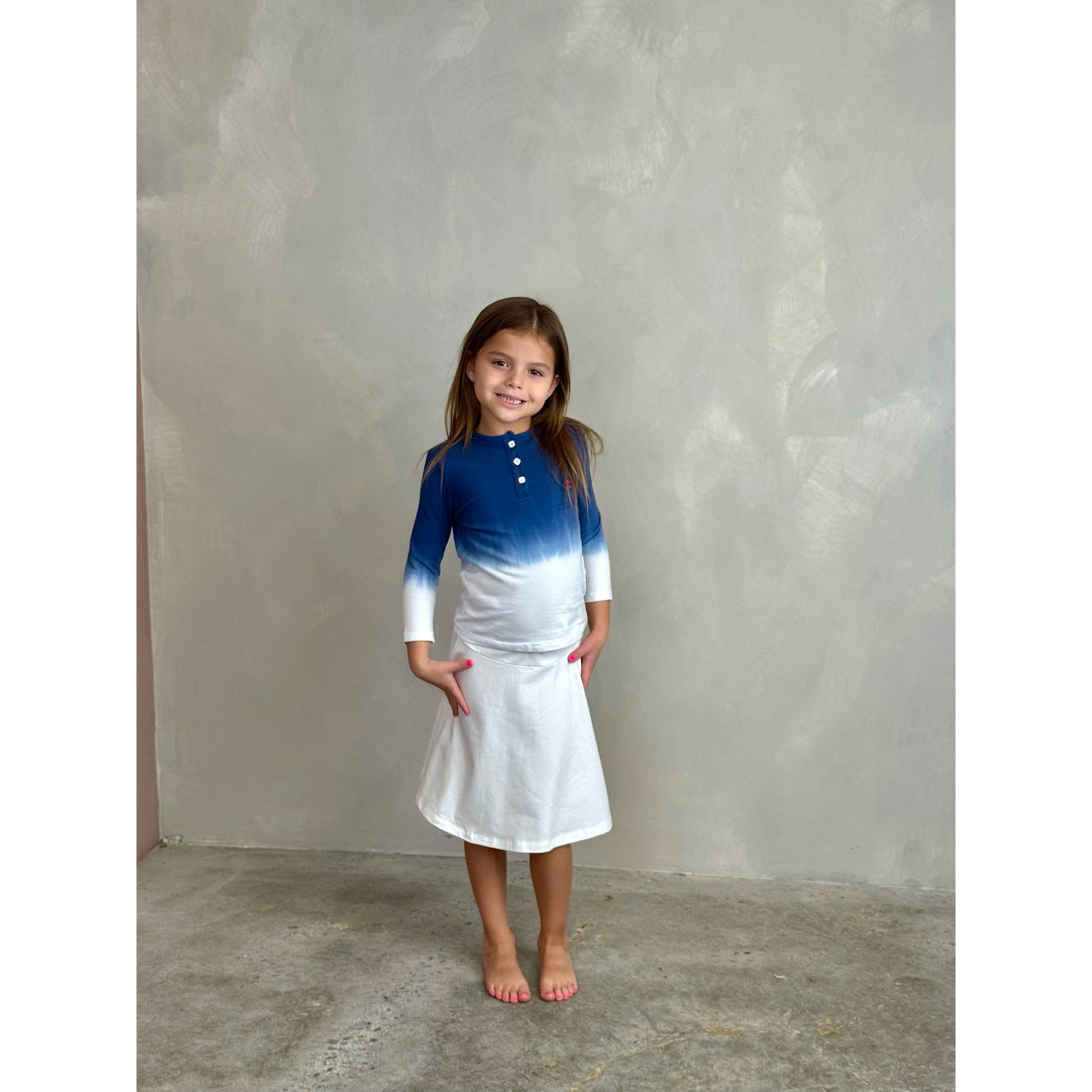 Girls Dip Dye Henley