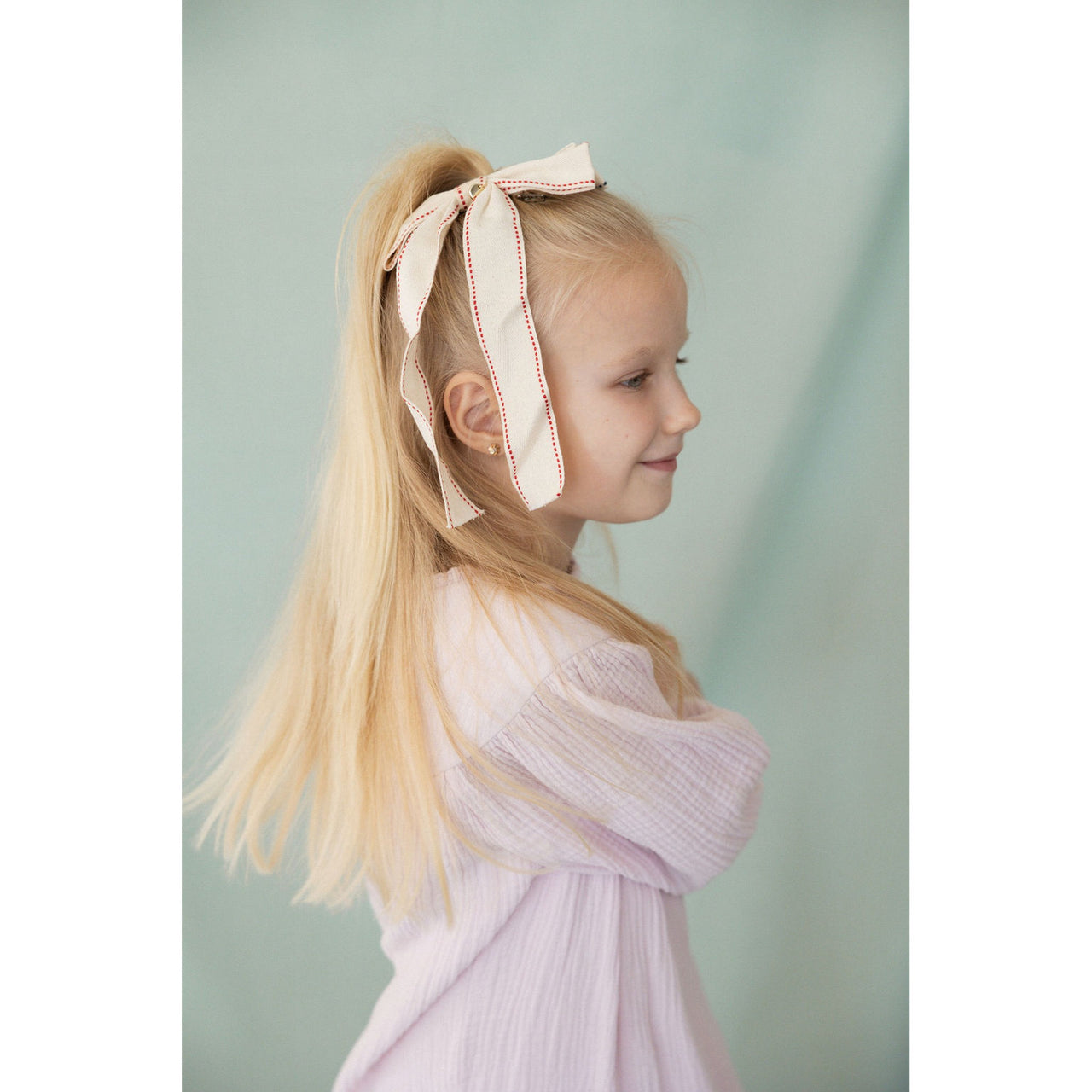 Nana Canvas Long Bow Ribbon Clip