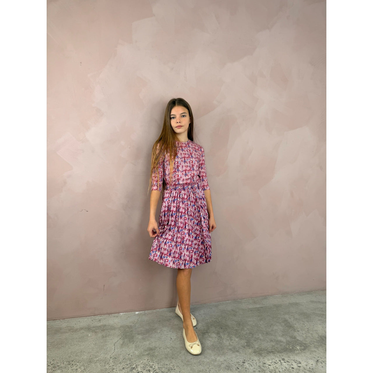 Printed Pleated Skirt