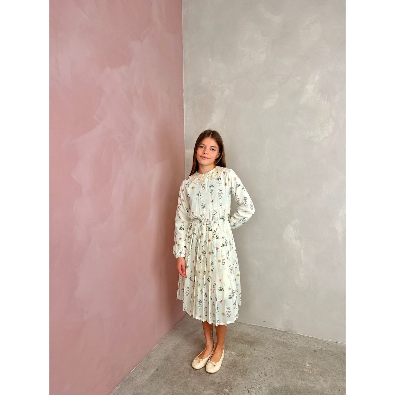 L.S Pleated Collar Dress