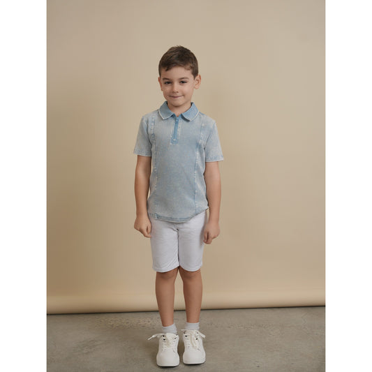 Boys Zipper Polo Henley